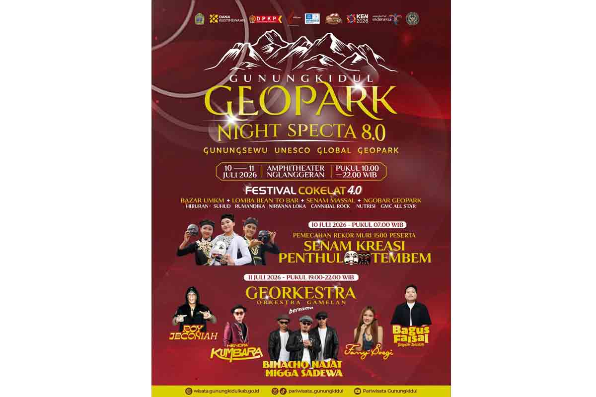 Gunungkidul Geopark Night Specta 8.0 Siap Digelar di Nglanggeran, Masuk Kharisma Event Nusantara 2026